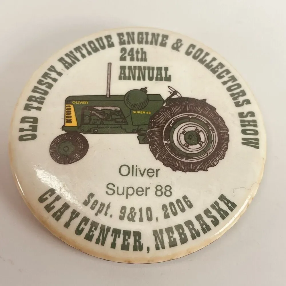 6 Pinback Buttons Old Trusty Antique Tractor Engine Show Clay Center NE Farm Lot